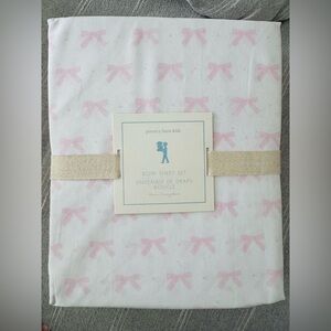 Brand new Pottery Barn Kids Pink Bow Sheet Set
